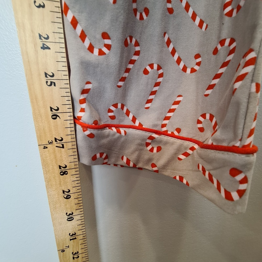 Not A Morning Person Candy Cane Pajama Size S Merry Christmas Tree Gray Soft Bow - Picture 10 of 14
